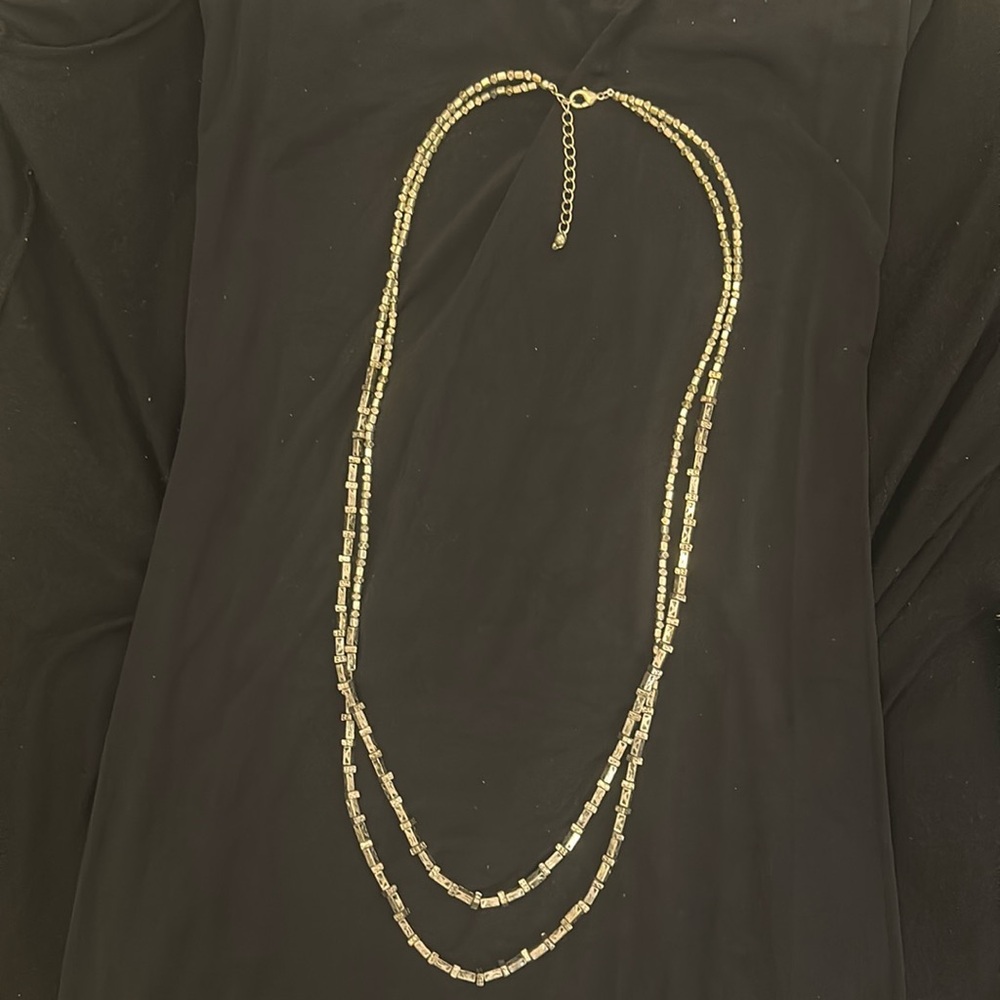 Metal bead necklace.   Purchased in the 1990s.   Heavy metal feel.